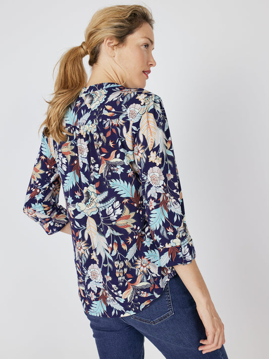 Roz & Ali Navy Jacobean Floral Popover