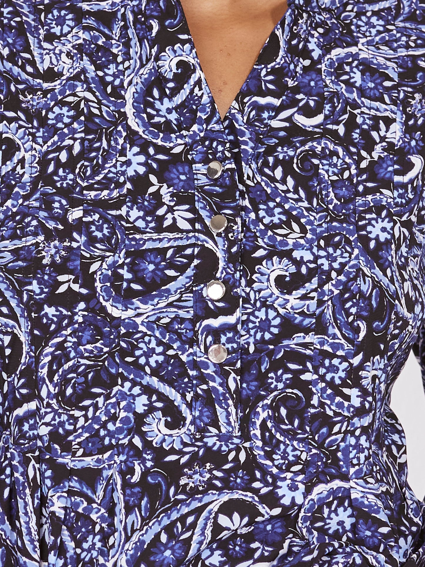 Roz & Ali Denim Friendly Floral & Paisley Popover