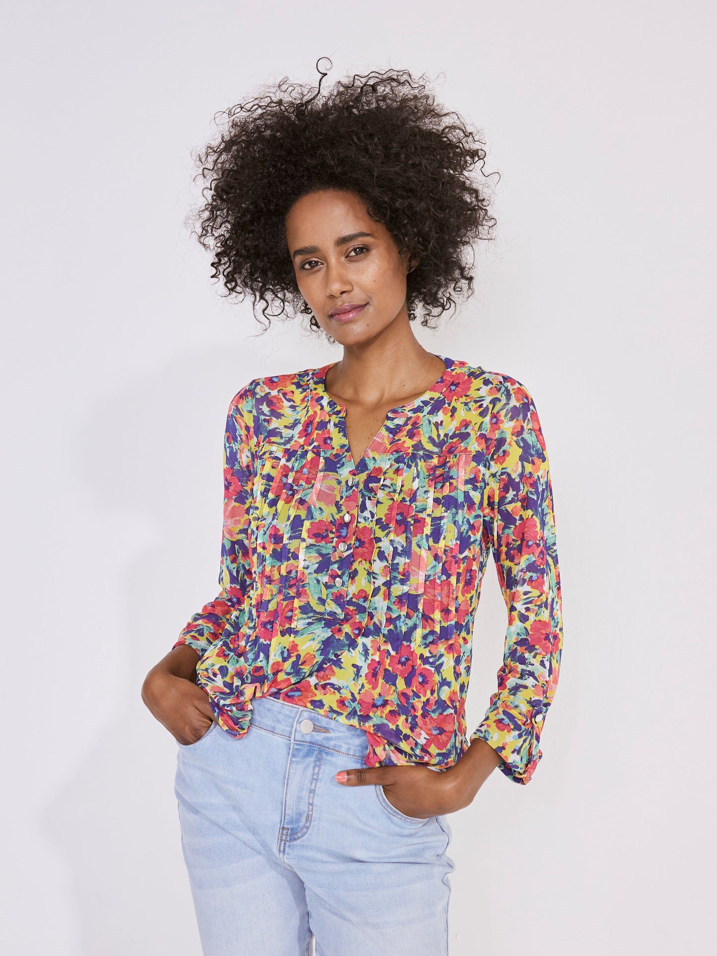 Roz & Ali Bright Floral Mesh Popover