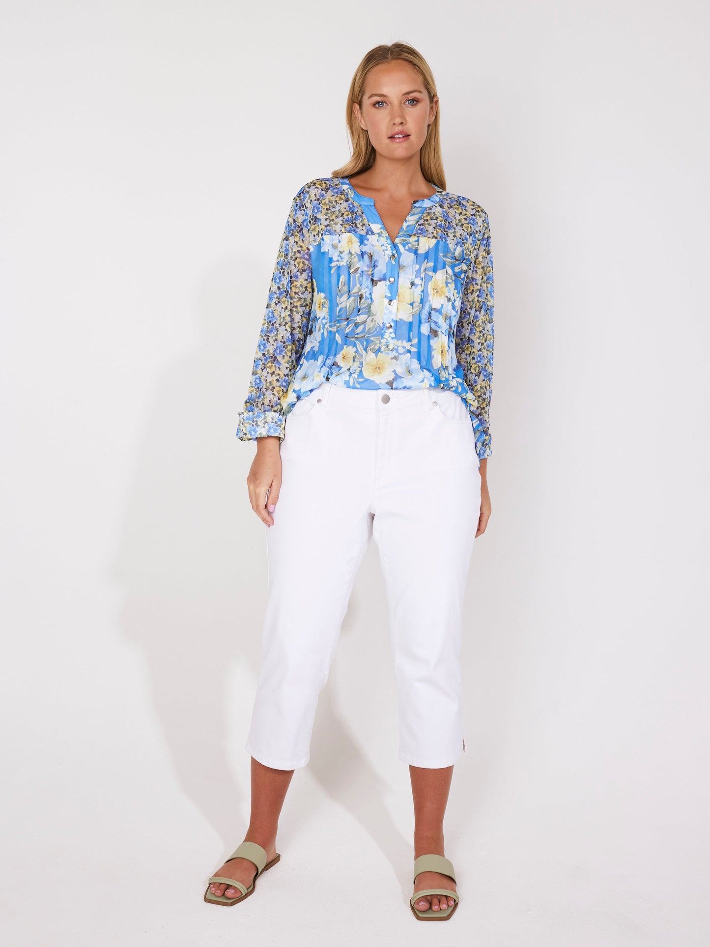 Roz & Ali Twin Print Mesh Popover - Plus