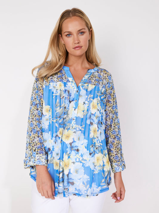 Roz & Ali Twin Print Mesh Popover - Plus