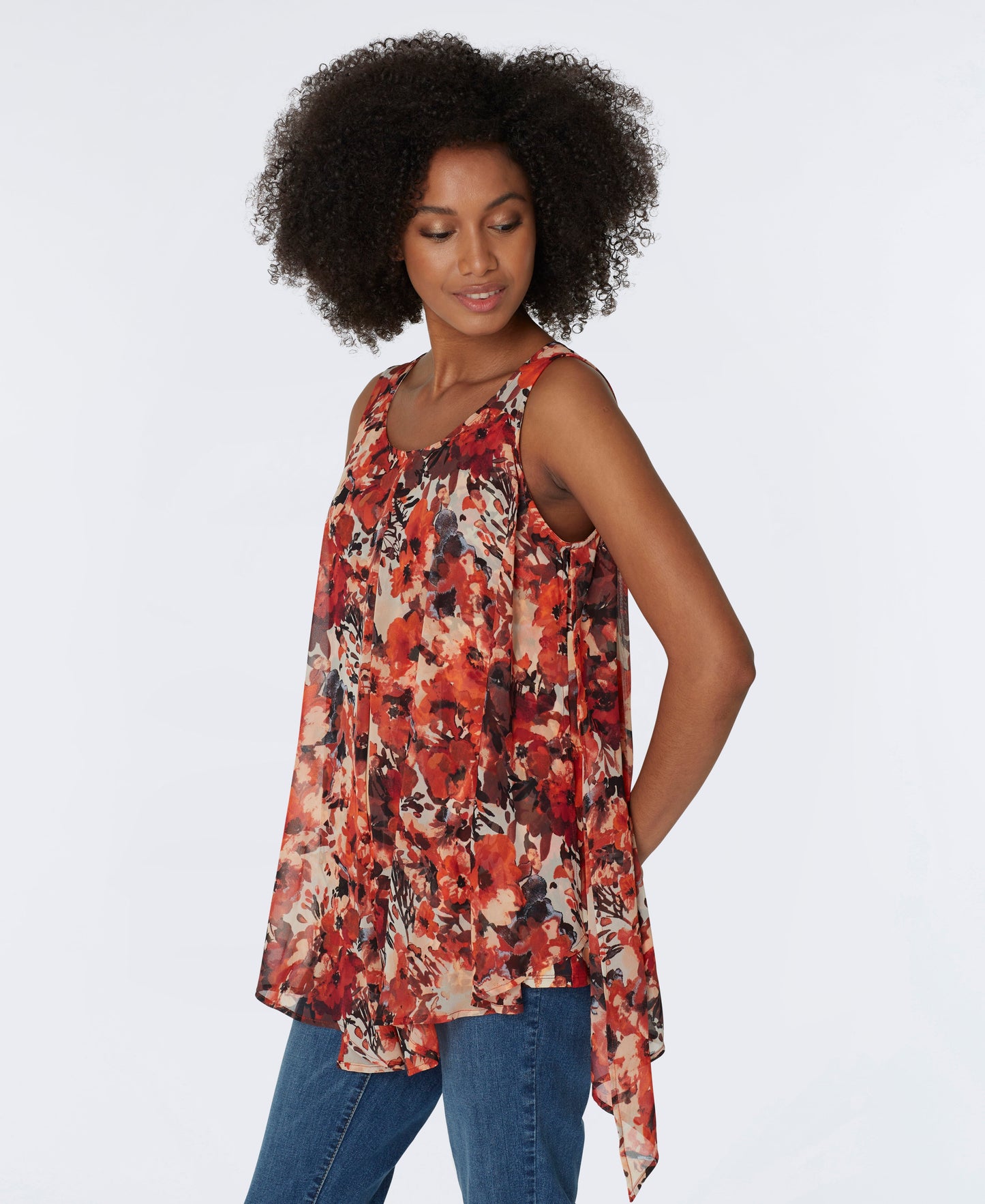 Roz & Ali Duster Sleeveless Layered Popover with Lining