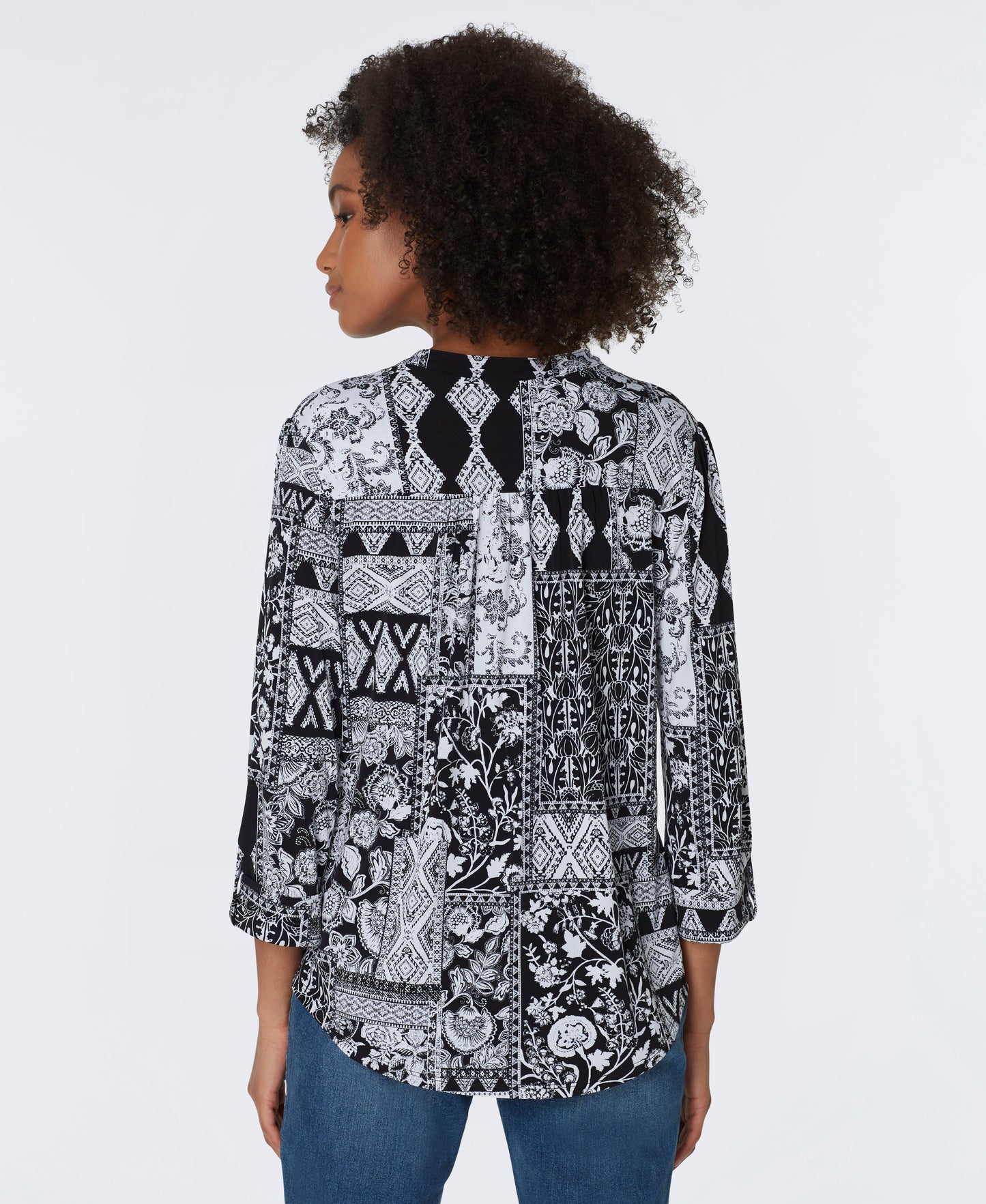 Roz & Ali Black & White Patchwork Popover