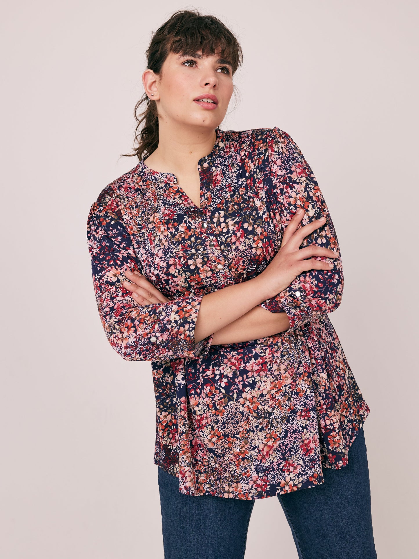 Roz & Ali Ditsy Blossoms Popover - Plus