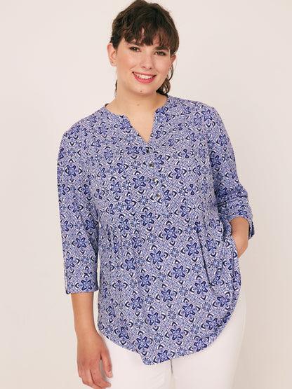 Roz & Ali Kaleidoscope Print Popover - Plus