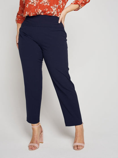 Roz & Ali Secret Agent Pants with Slim Leg & Wide Waistband - Plus