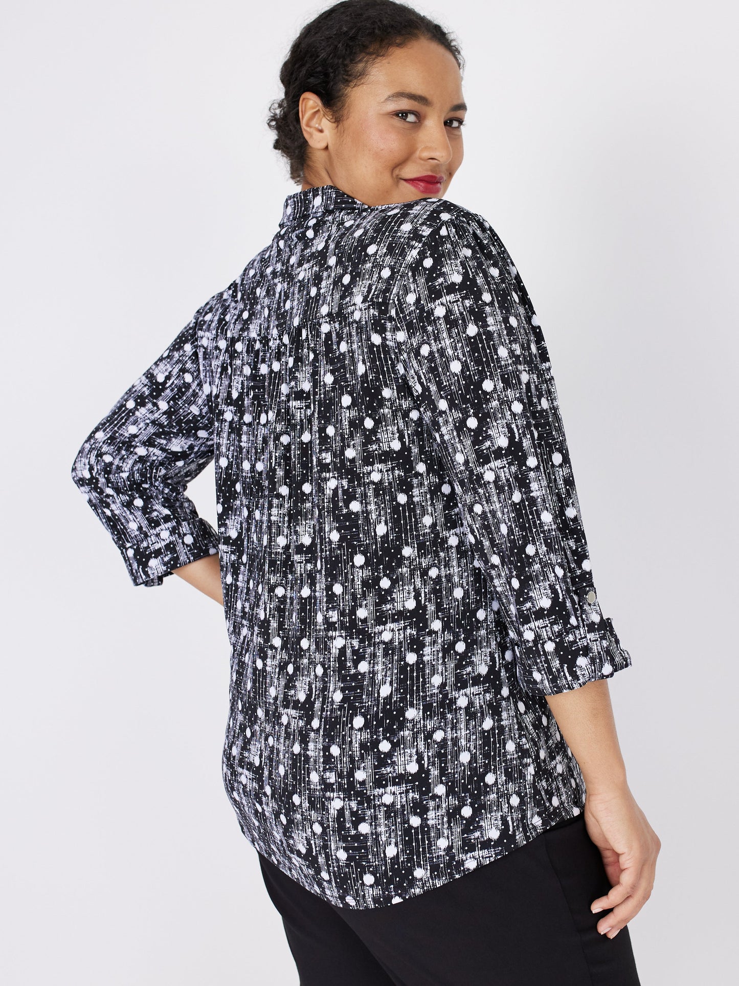 Roz & Ali Dot Pintuck Popover - Plus