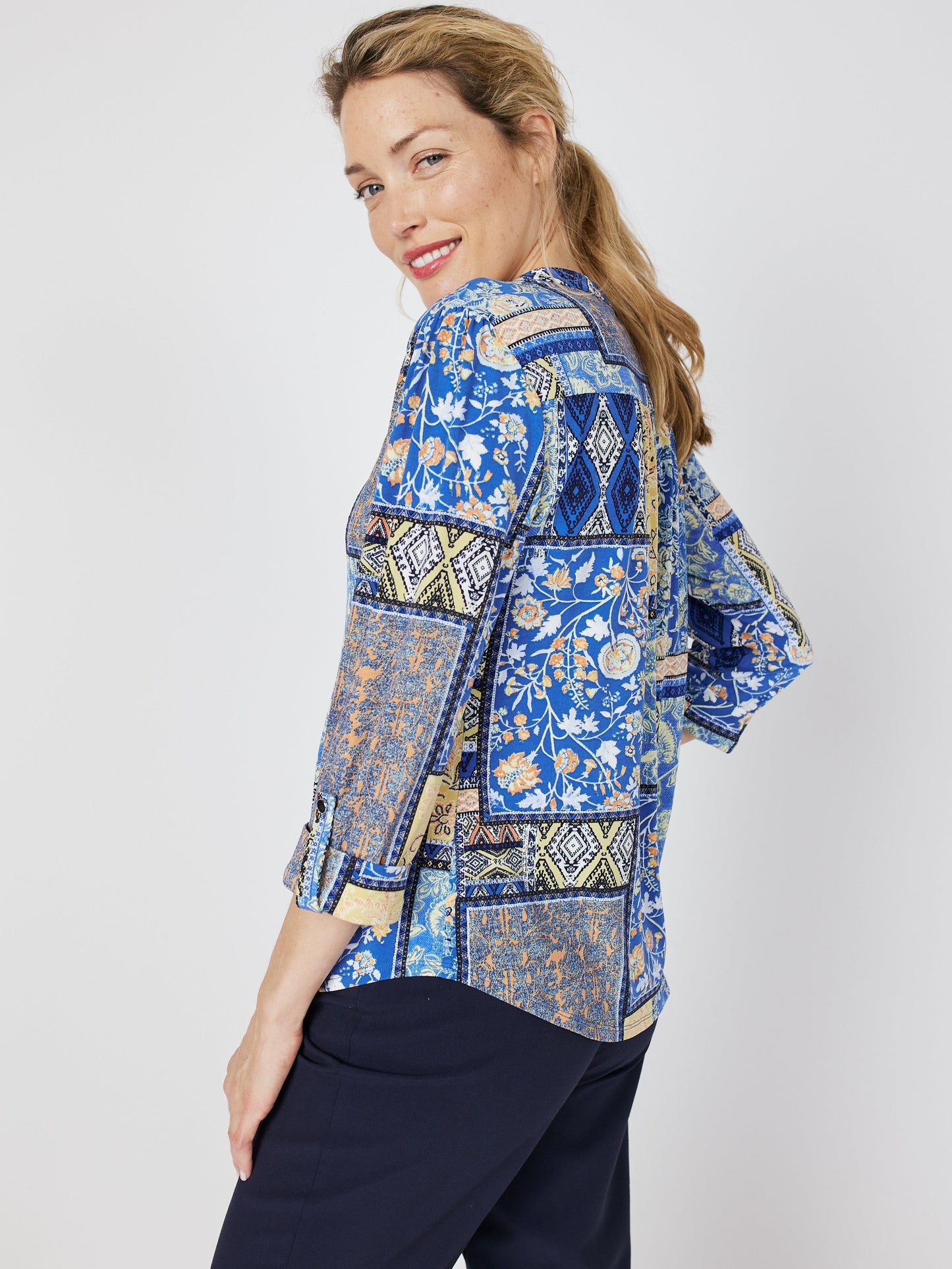 Roz & Ali Denim Friendly Patchwork Popover