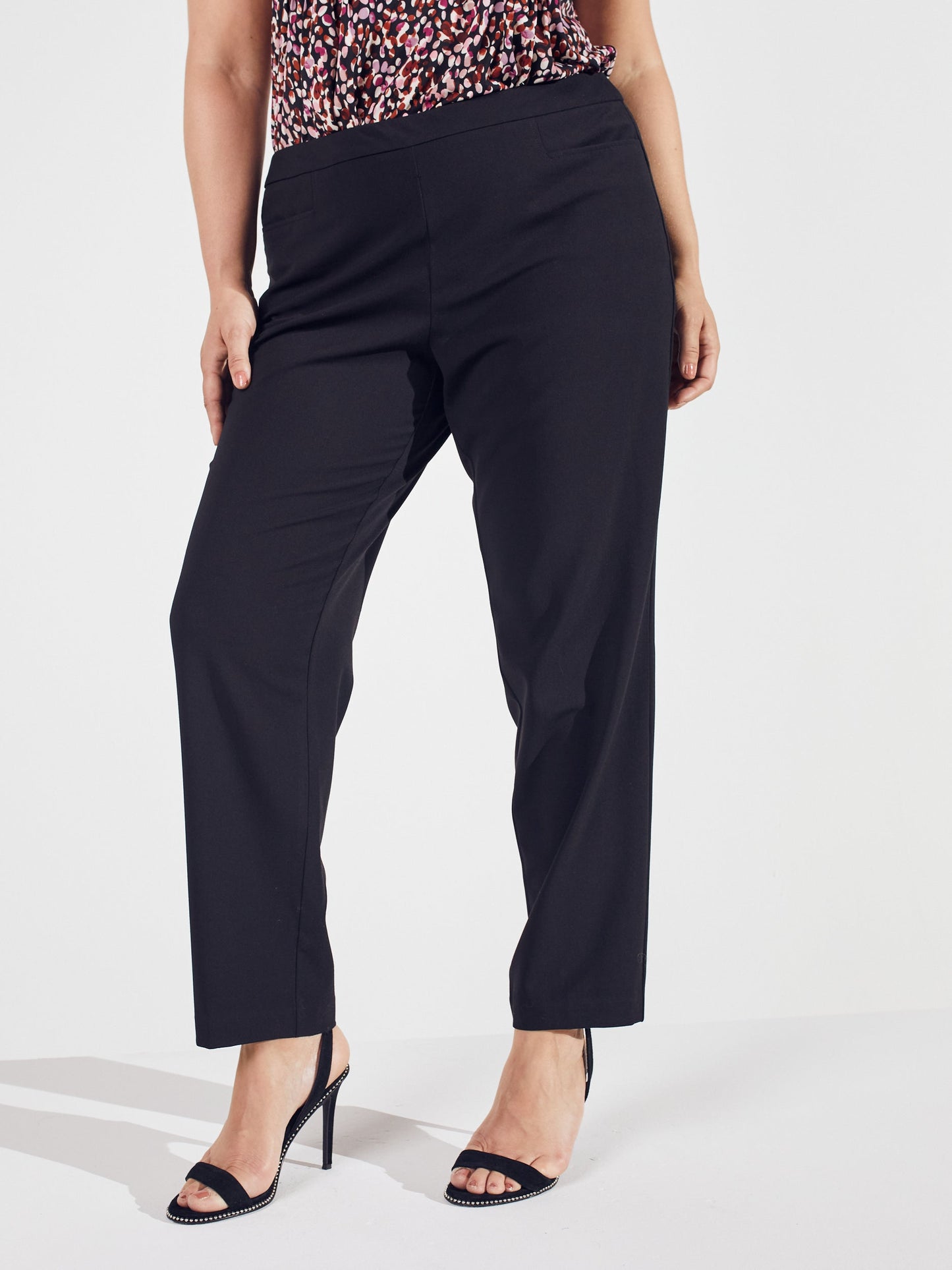 Pull On Tummy Control Pants With L Pockets -Tall Length Plus