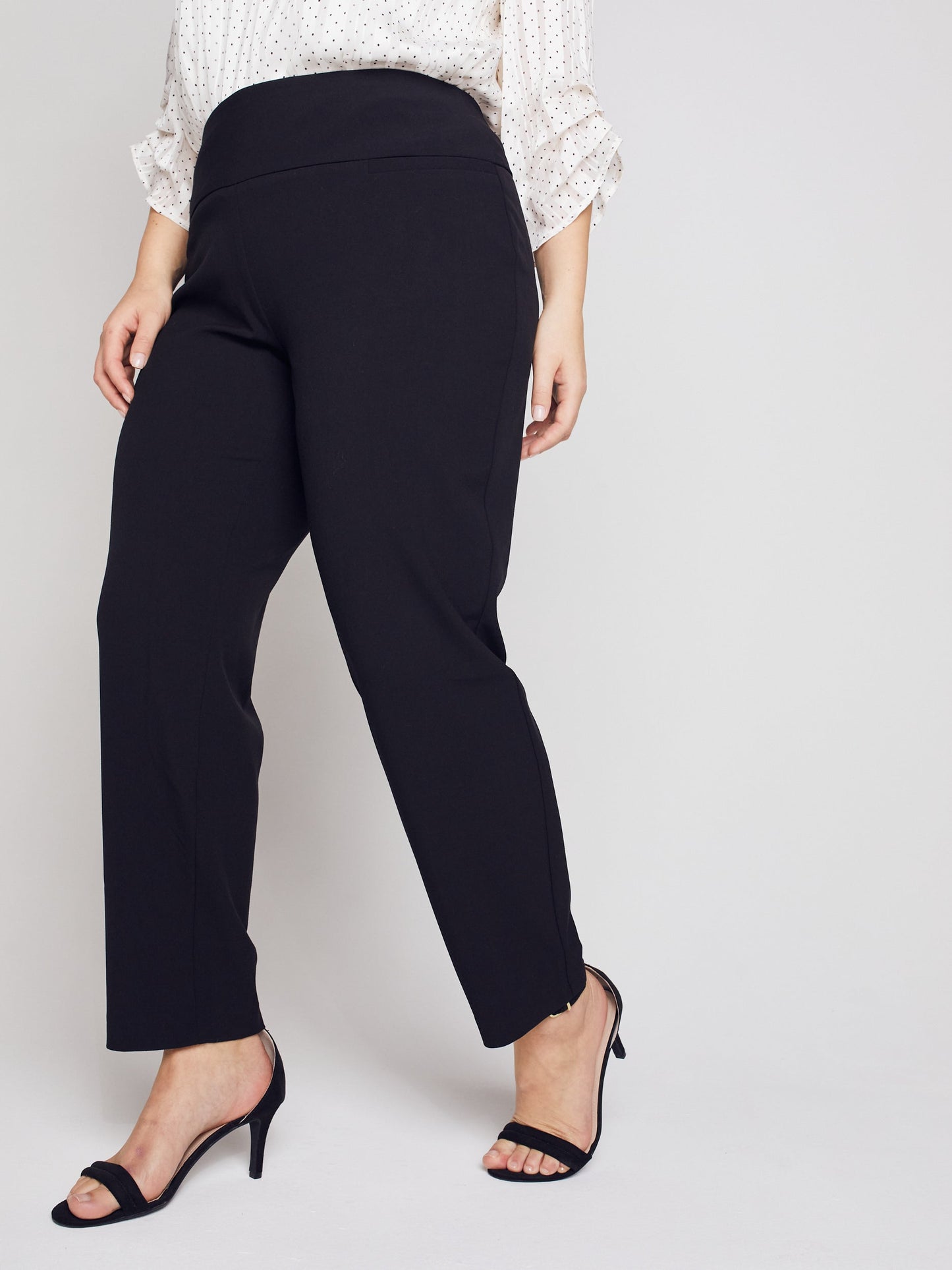 Roz & Ali Secret Agent Pants with Slim Leg & Wide Waistband - Plus