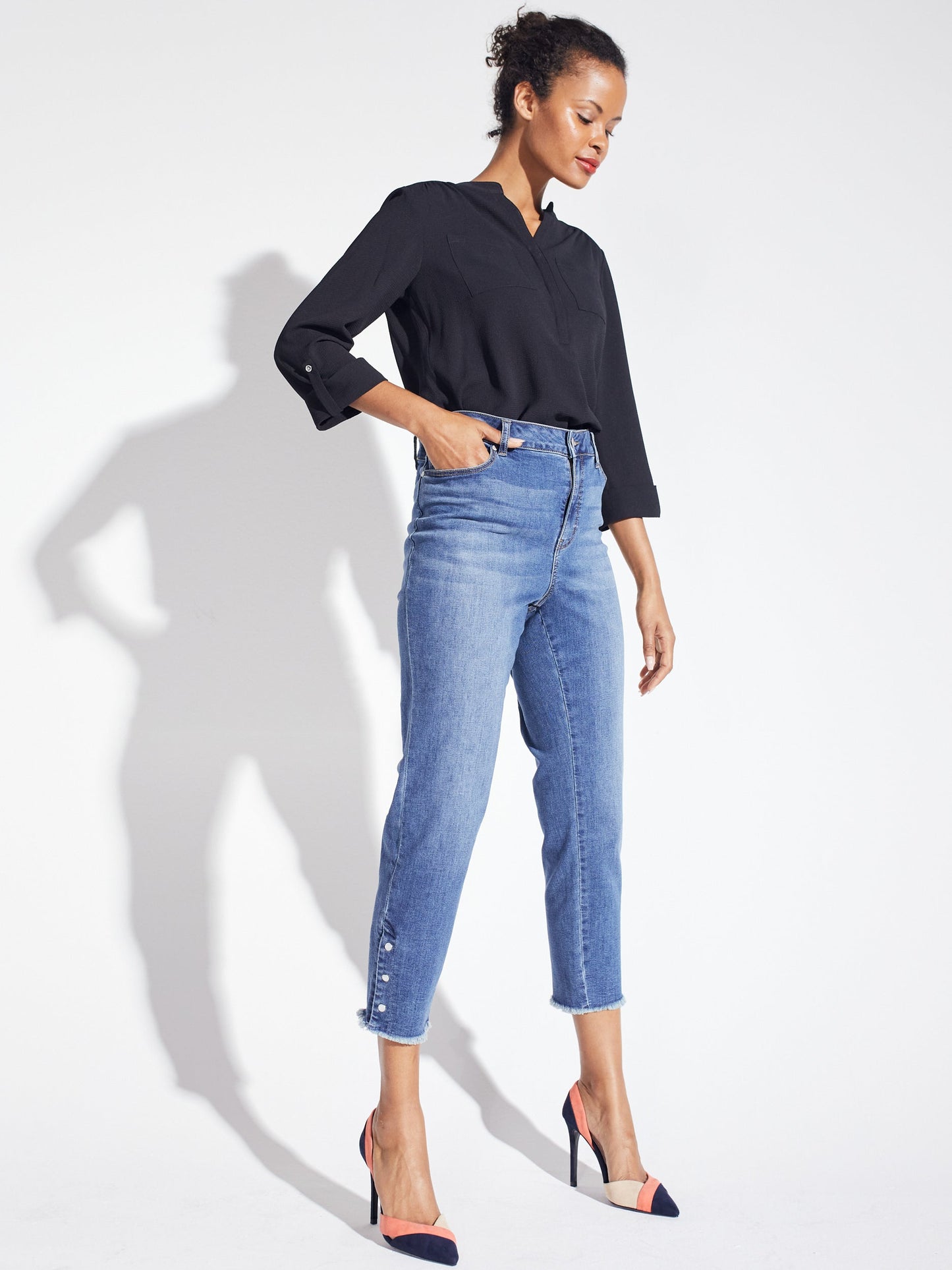 Westport Signature Skinny Jeans with Snap Button At Ankle