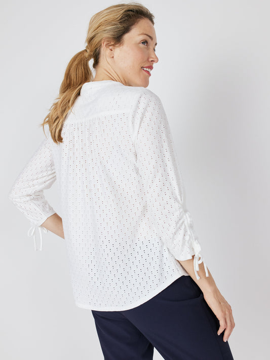 Roz & Ali Eyelet Tie Sleeve Popover