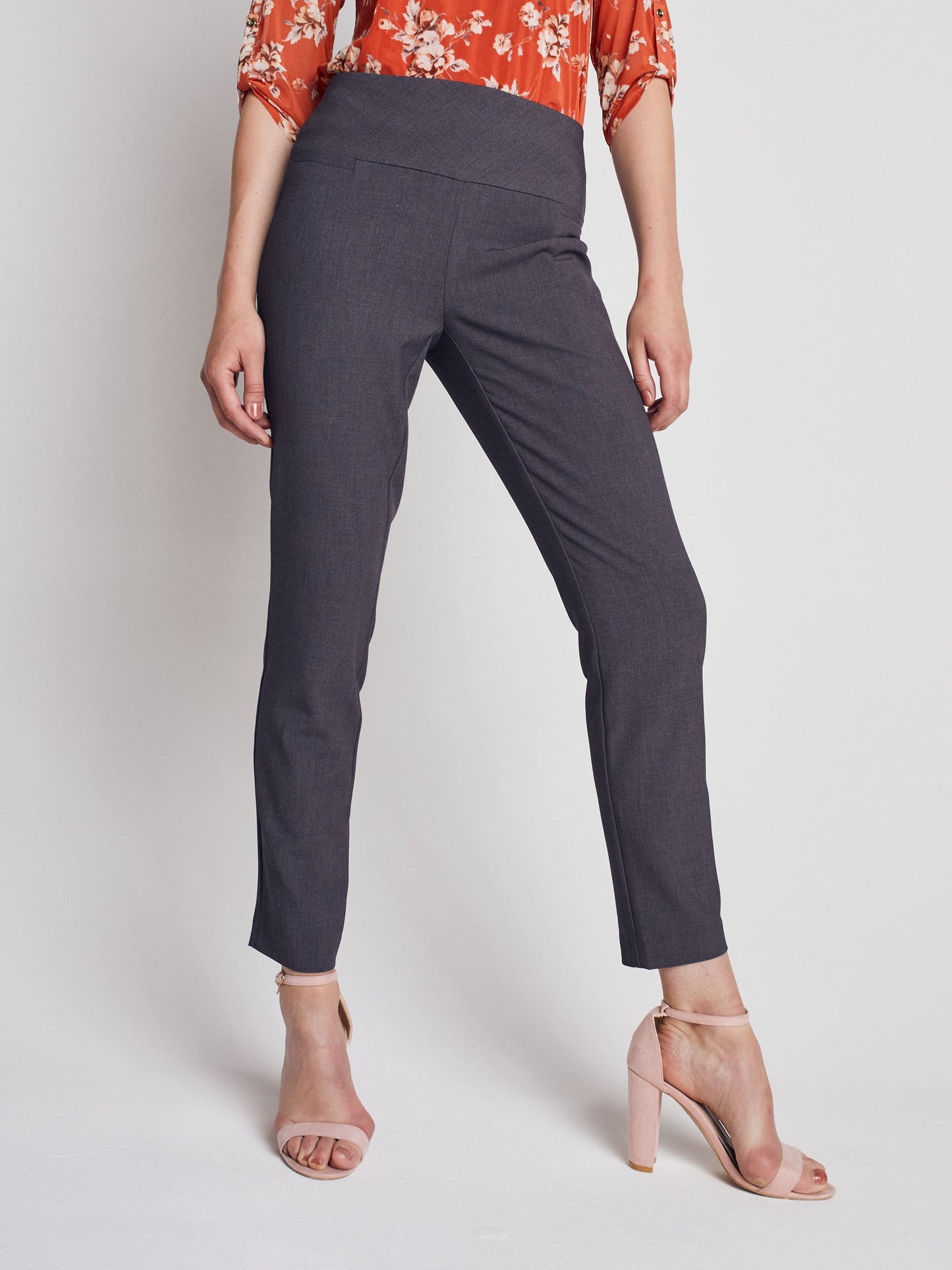 Roz & Ali Secret Agent Pants with Slim Leg & Wide Waistband - Petite